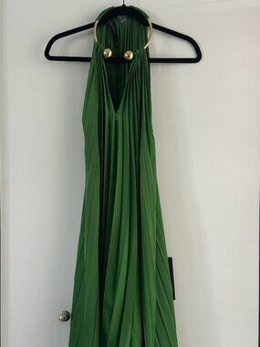 Escada Pleated Halter Dress – Emerald Green